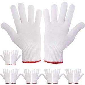 Thick Cotton Safety Working Gloves - 6 Pairs