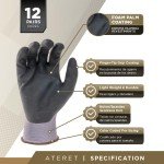 12 Pairs Medium Microfoam Nitrile Safety Gloves