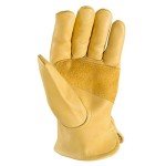 Men's Cowhide Leather Work Gloves with Patch