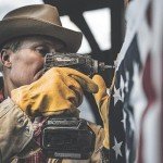 Men's Cowhide Leather Work Gloves with Patch