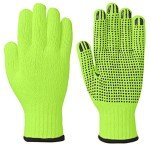 High Visibility Cotton PVC Dot Safety Gloves