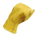 Tough Cowhide Leather Work Gloves with Stretch Wrist