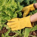 Tough Cowhide Leather Work Gloves with Stretch Wrist