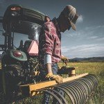 Men's Cowhide Leather Work Gloves with Patch