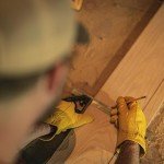 Men's Cowhide Leather Work Gloves with Patch