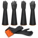 Heavy Duty Chemical Resistant Rubber Gloves - 2 Pack