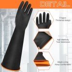 Heavy Duty Chemical Resistant Rubber Gloves - 2 Pack