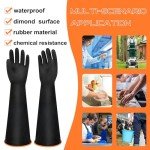 Heavy Duty Chemical Resistant Rubber Gloves - 2 Pack