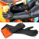 Heavy Duty Chemical Resistant Rubber Gloves - 2 Pack