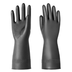 Heavy Duty Chemical Resistant Latex Gloves, Large