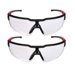 Milwaukee Clear Lens Anti-Fog Safety Glasses - 2 Pack