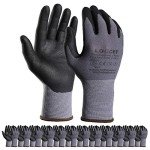 LOCCEF Microfoam Nitrile Safety Work Gloves - 12 Pairs