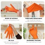 Industrial Orange Nitrile Gloves, 8-mil, Box of 100