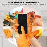 Industrial Orange Nitrile Gloves, 8-mil, Box of 100