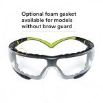 3M SecureFit 400 Safety Glasses, Anti-Fog, Clear Lens