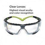 3M SecureFit 400 Safety Glasses, Anti-Fog, Clear Lens