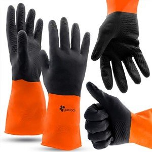 Industrial Strength Waterproof Chemical Gloves - 2 Pairs