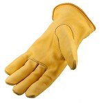 Premium Leather Driver Gloves - Large Size, Gold