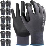 12 Pairs Nitrile Coated Safety Work Gloves