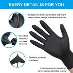 Black Nitrile Disposable Gloves, 5mil, 100 pcs