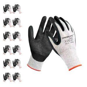 Level 9 Cut Resistant Gloves - 12 Pairs, Durable