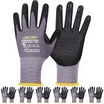 LOCCEF MicroFoam Nitrile Work Gloves - 6 Pairs