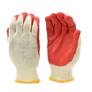 Red Nitrile Coated Work Gloves - Large, 10 Pairs