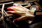 Red Nitrile Coated Work Gloves - Large, 10 Pairs