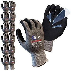 Heavy Duty Cut Resistant Work Gloves - 12 Pairs