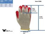 Red Nitrile Coated Work Gloves - Large, 10 Pairs