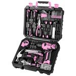 Pink 8V Cordless Drill and 126-Piece Tool Set