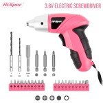 Hi-Spec 27pc Pink Cordless Electric Screwdriver Set