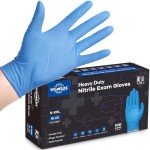 Heavy Duty Blue Nitrile Exam Gloves, Large Box