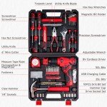 132-Piece Cordless Drill Tool Set - Red