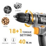 DEKO PRO 20V Cordless Drill Set with Battery