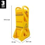 Mobile Safety Sign/Barrier, 13ft Yellow Plastic