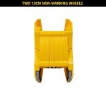 Mobile Safety Sign/Barrier, 13ft Yellow Plastic