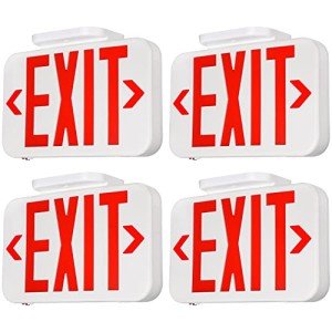 LED Exit Sign with Battery Backup - Pack of 4