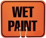 WET PAINT Traffic Cone Sign - ABS Plastic