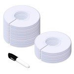 30 Pack White Round Clothing Size Dividers with Marker