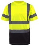 L&M Hi Vis Reflective Safety T-Shirt - Lime
