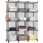HOMIDEC 12-Cube Portable Closet Organizer - Grey