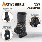 Active Ankle Brace with Compression Sleeve and Straps