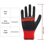 12 Pairs Rubber Coated Safety Work Gloves