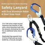 6FT Double Leg Shock Absorbing Fall Protection Lanyard