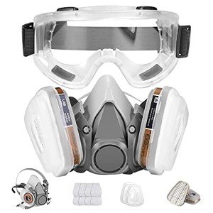 BAOMAO Half Face Respirator Mask with Safety Glasses
