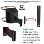 Wall Mount Retractable Belt Barrier - Caution Red