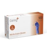 Caring Powder-Free Nitrile Exam Gloves, Large 100ct