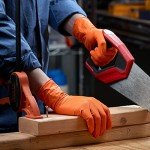 Heavy-Duty Orange Nitrile Gloves - 100 Count