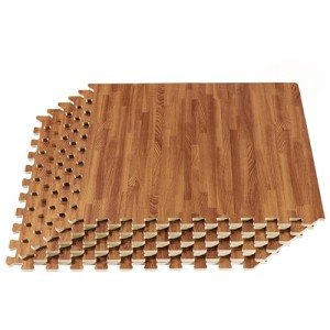 Mahogany Wood Grain Foam Floor Tiles – 100 Sq Ft